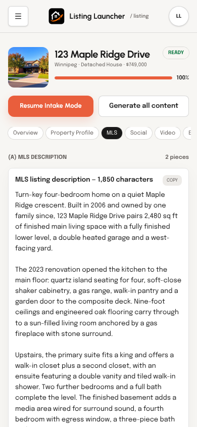 Generated MLS content